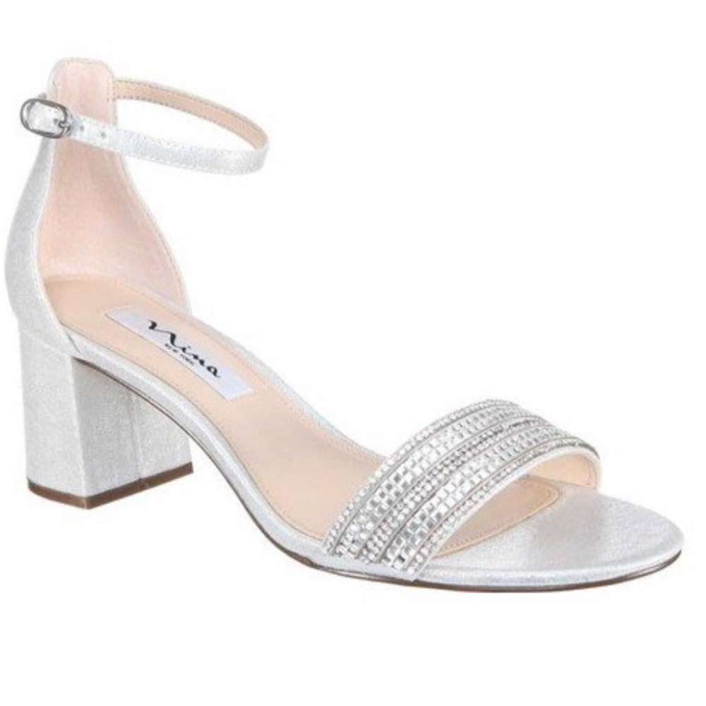 New Nina Silver Block Heel